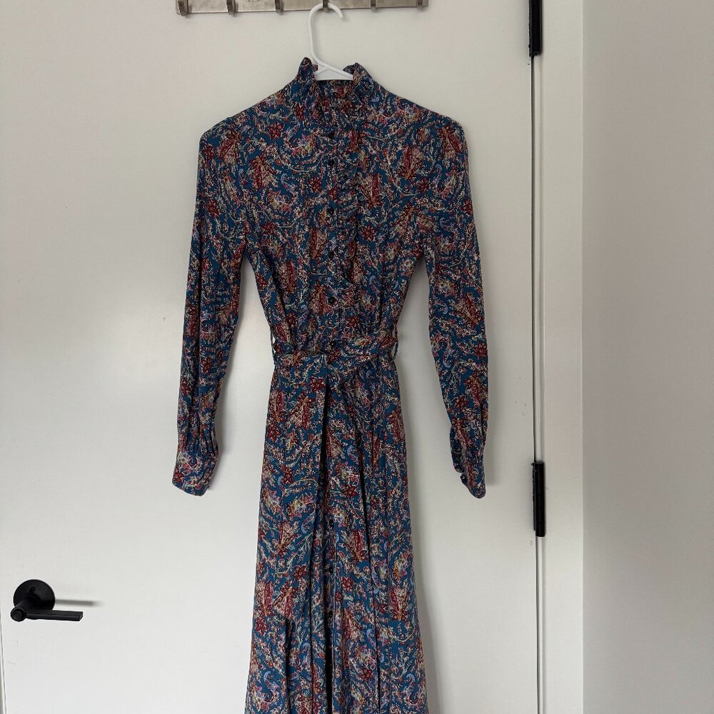 Sezane Loree Blue Ranch Marine Dress (EU 34 | US 2) - Picture 3 of 5